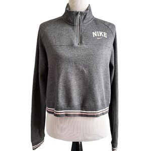 Nike Varsity Fleece Half Zip Crop Pullover Size Large